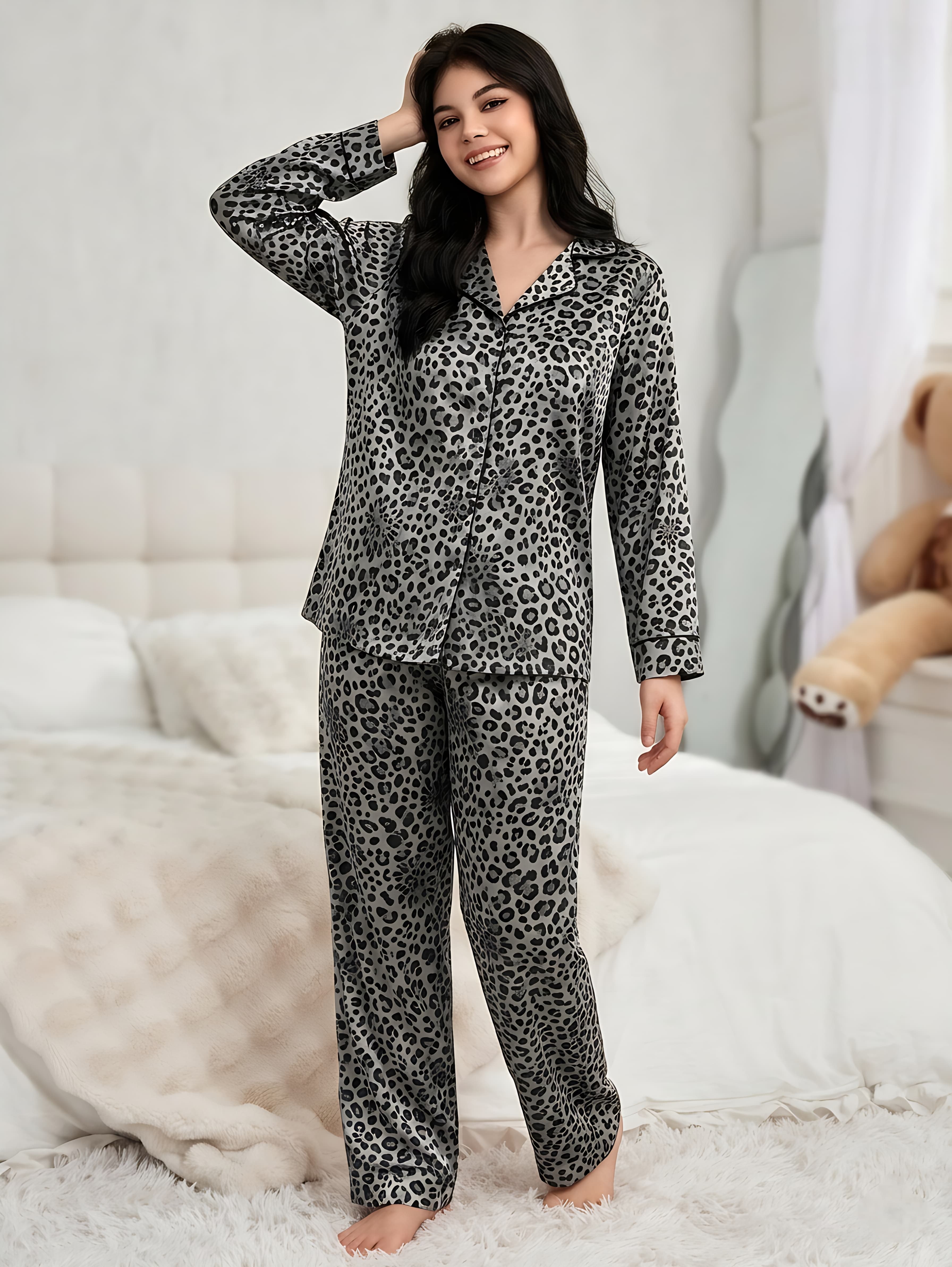 Pyjama imprimé léopard avec touche glitter